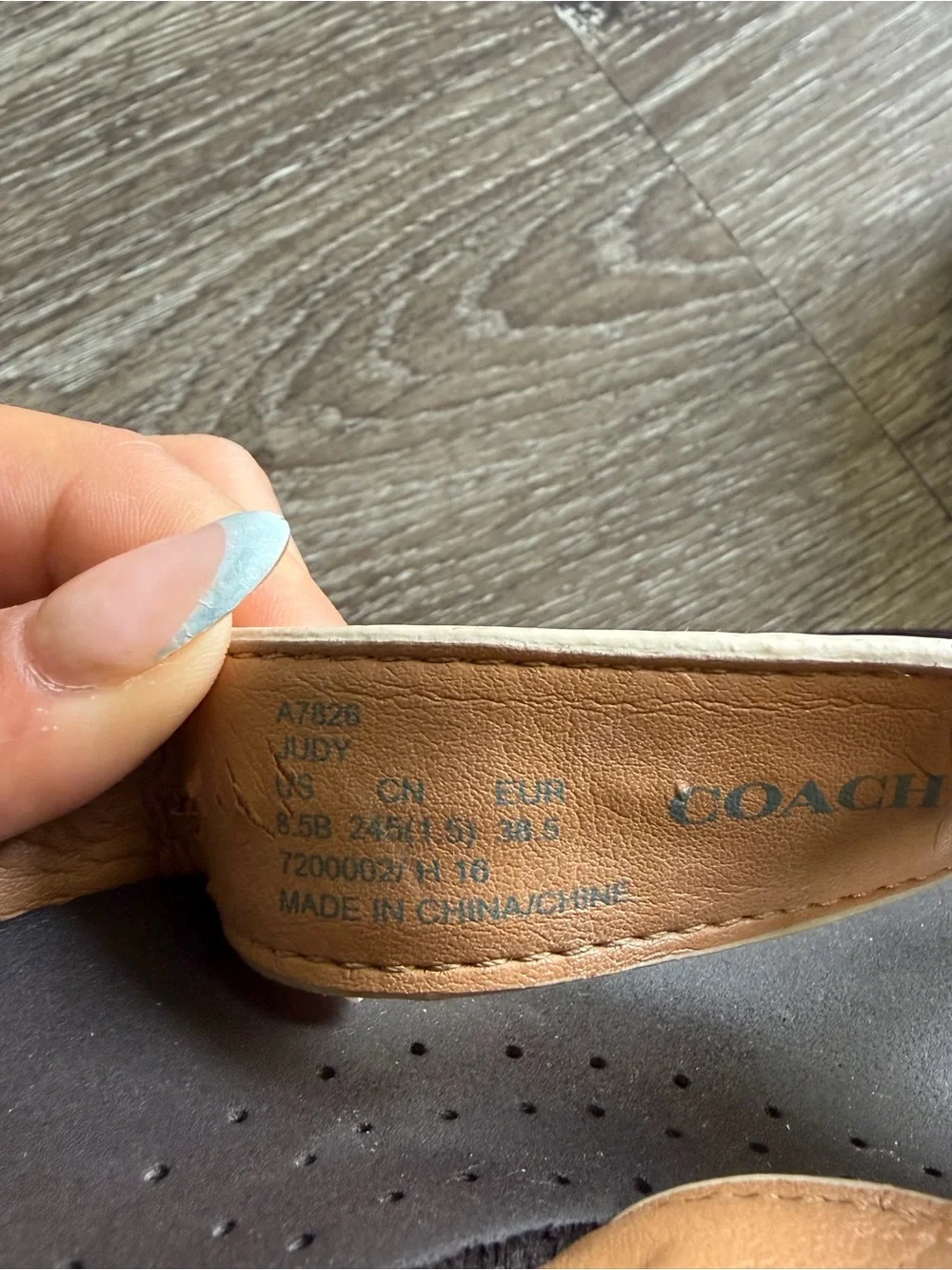 Coach Black Footbed Metallic Beige & Gold Thong Sandals